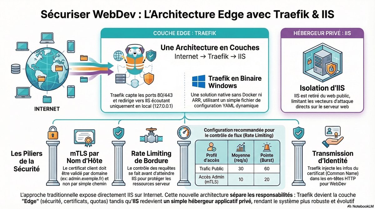 Sécuriser WebDev sur IIS avec Traefik, mTLS et rate limiting