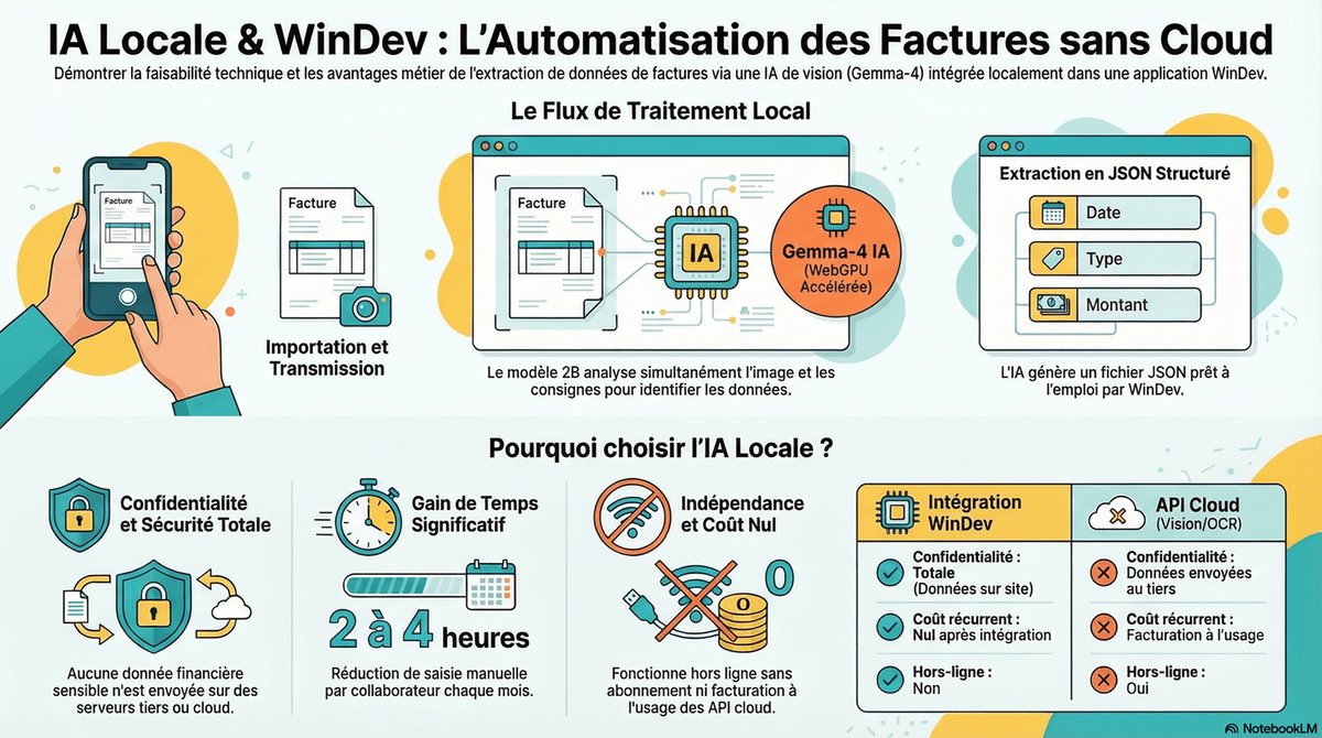 POC WinDev : extraction de factures par IA locale avec Gemma et WebGPU